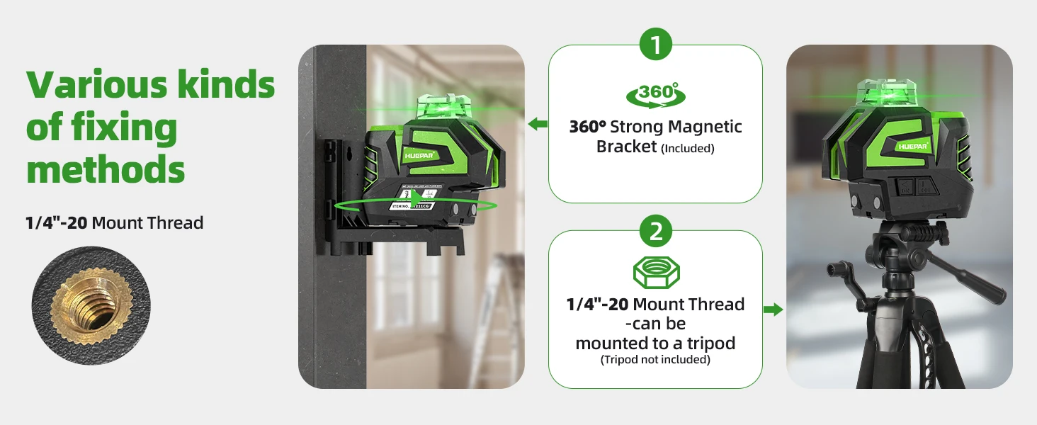 360°Laser Level Green Beam Self-Leveling Multi-Lines Laser Level Tool With Plumb