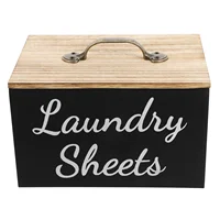 Laundry Room Storage Box Dryer Sheet Holder Large Capacity Wood Tissue Dispenser Fabric Softener Basket Multifunctional Easy 1