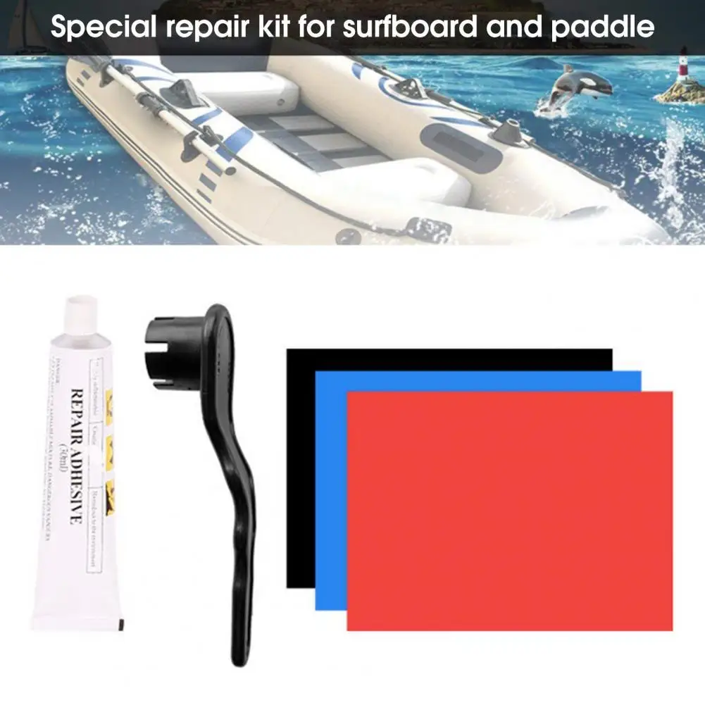 1SetBoatKayakRepairPatchWaterproofPatchGlueRibCanoeDinghy