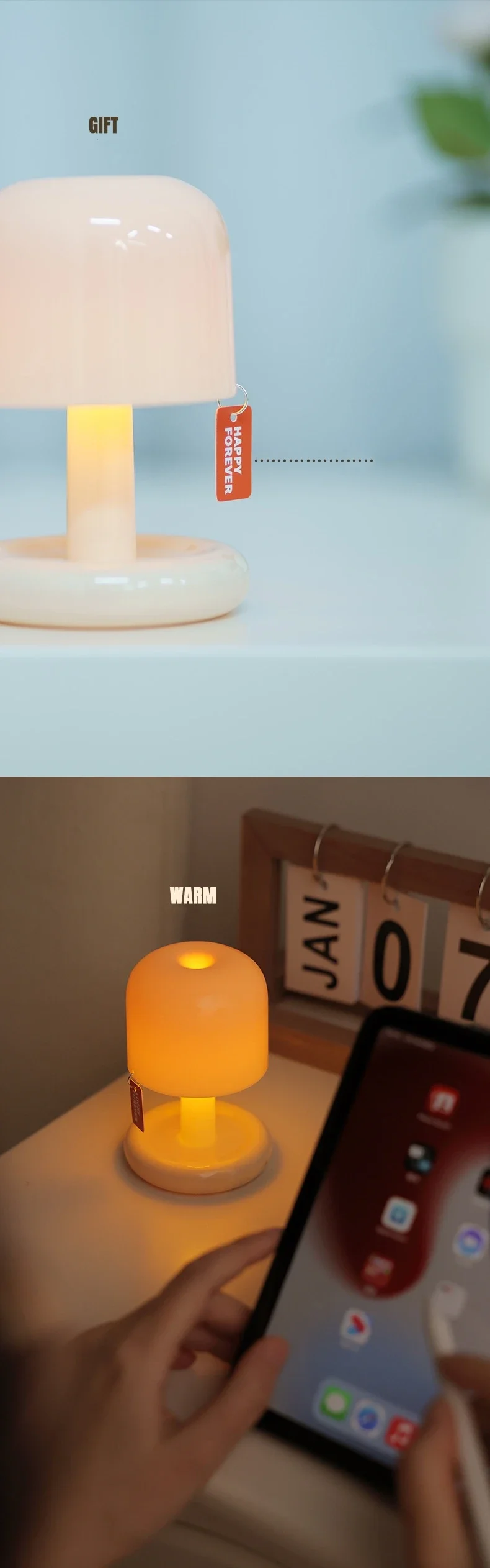 Description Picture 3 of itemMini Rechargeabl Led Table Lamp Sunset Decoration Night Lamp Usb Mushroom Style Study  Bedroom  Bedside  Led Night Lights