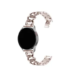 Stainless Steel Single Row Chain Adjustable Watch Band - 20/22mm Sizes - 20mm (Starlight)