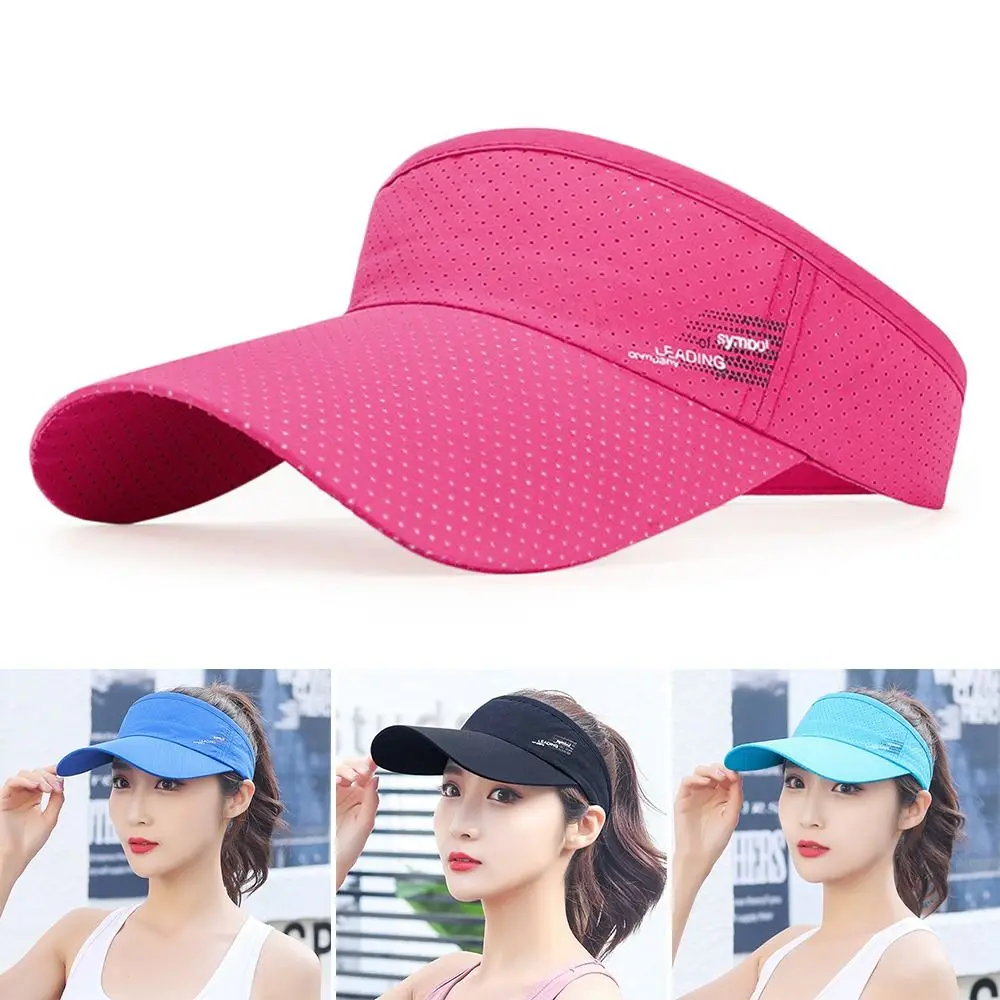 Sommer atmungsaktive Luft Sonne Hüte Männer Frauen verstellbares Visier UV-Schutz Top leer solide Sport Tennis Laufen Sonnenschutz Kappe Hut