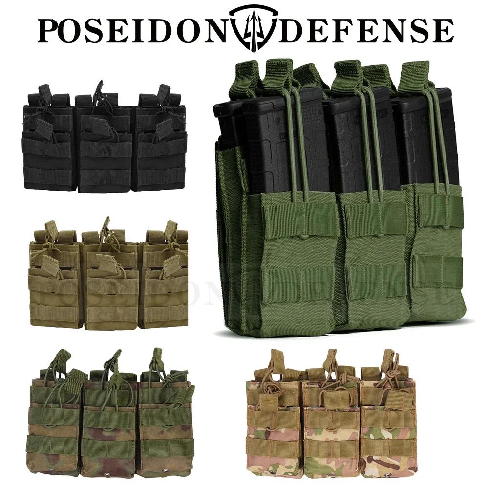 Tactical Gear Molle ammo Holster Triple Magazine Pouch Dual Mag Carrier Universal Holder for AR M4 5.56 .223 AK 7.62 Mag