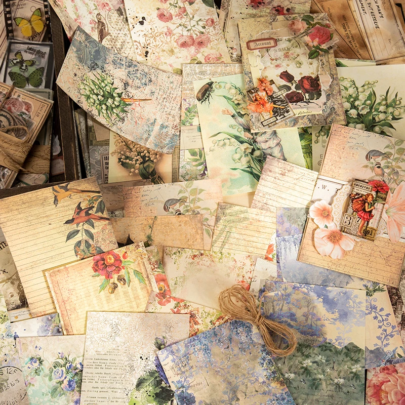 Paquet d'autocollants Scrapbooking Vintage, 80 feuilles, fournitures pour  journal intime, Kit d'autocollants avec papiers décoratifs, Collection  rétro, Diy bricolage - AliExpress