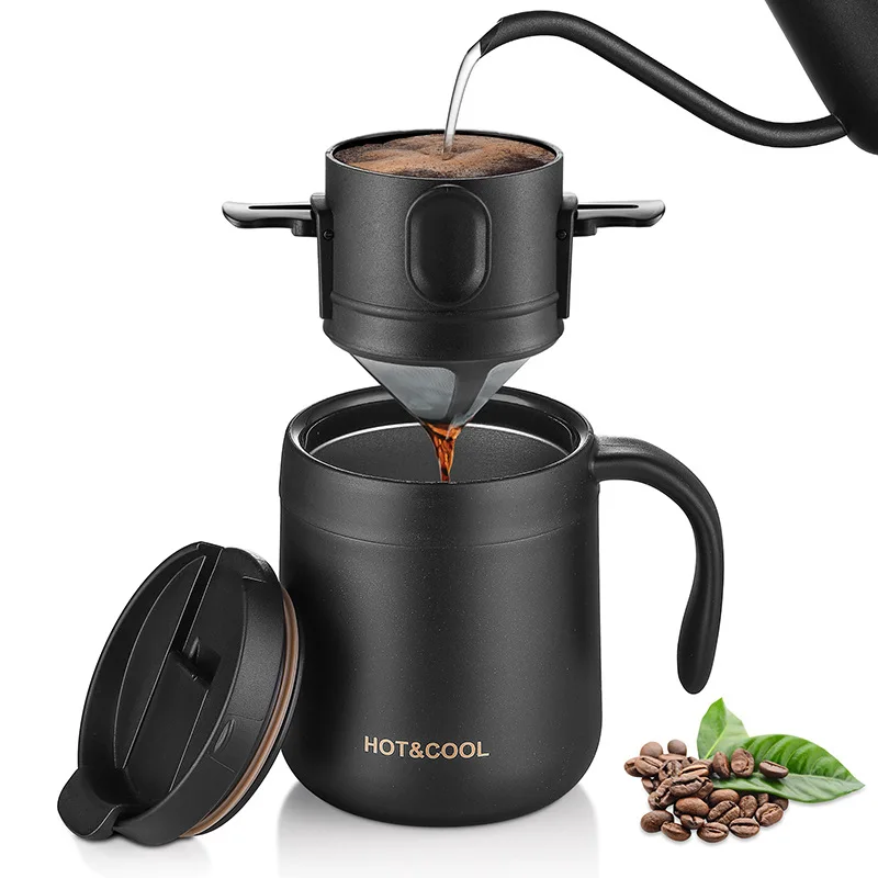 

Coffee Filter 304 Stainless Steel Double-layer Drip Coffee Dripper Foldable Portable Holder Coffee Mug Set Coffee Pot Coffeeware