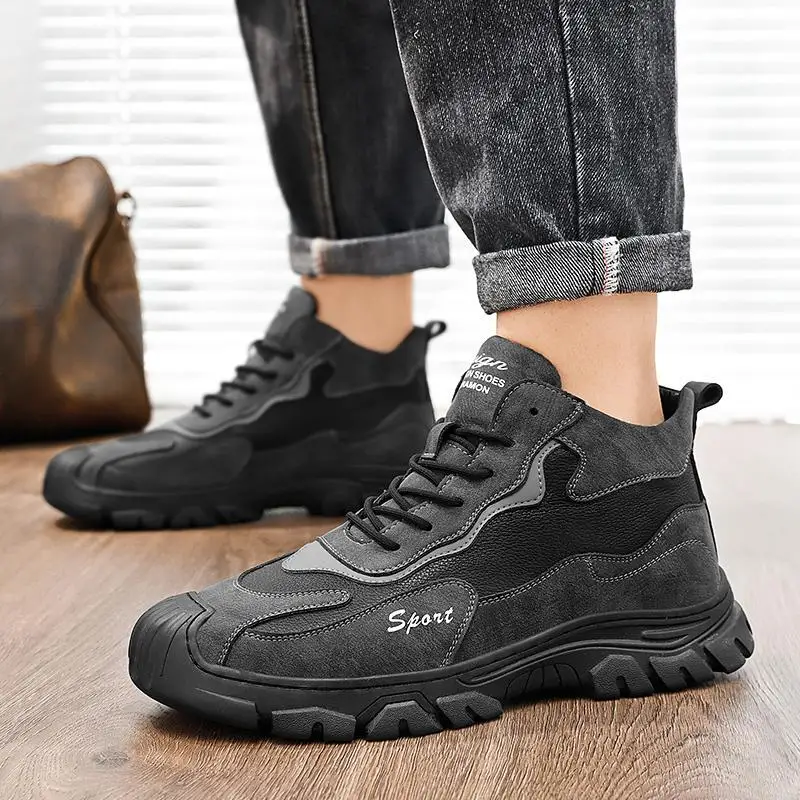 

2023 Autumn New Men's Shoes Soft Leather Shoes with Tendon Sole Men's Casual Breathable Leather Shoes Men's British Wind Shoes