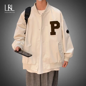 2022 Varsity Baseball Bomber Jacket Men Spring Hip Hop Harajuku Letter Print Jackets Fashion Streetwear Men Unisex College Coats 1