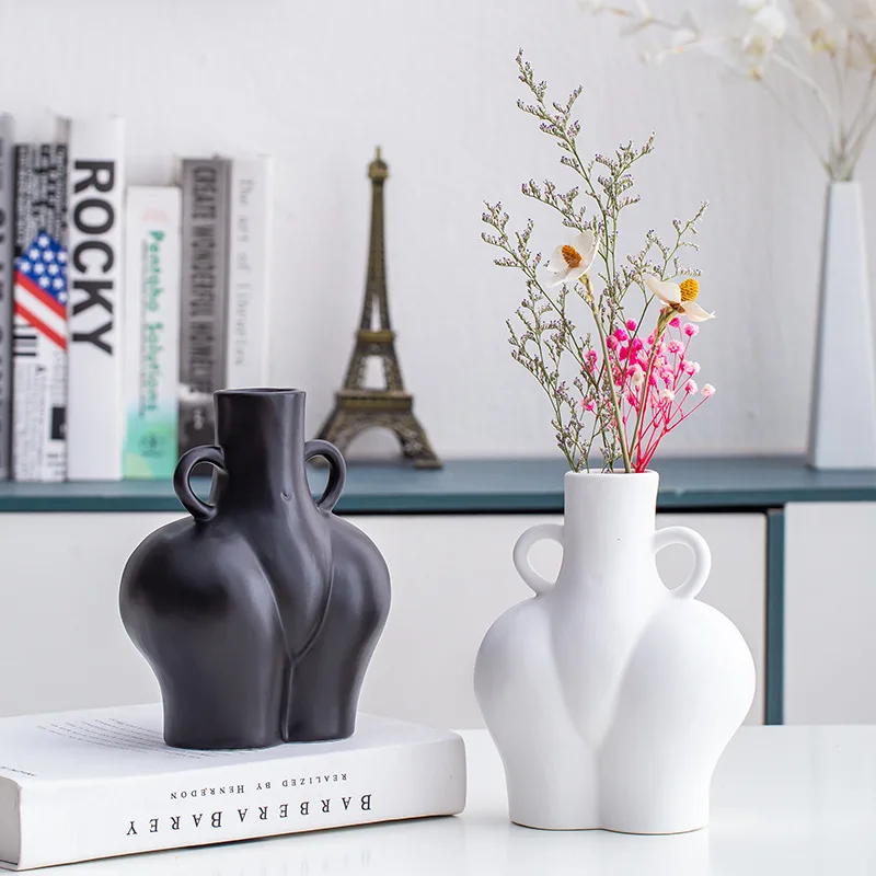 

Ins Scandinavian Ceramic Home Decoration Ornaments Simulation Human Body Art Vase Medium Size Flower Arrangement Gift Flower