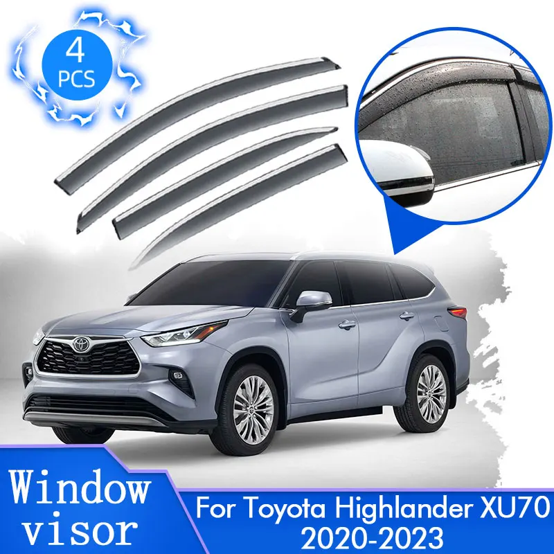 WellVisors Window Visors For 2001-2007 Toyota Highlander - Smoke Tint Side Deflectors