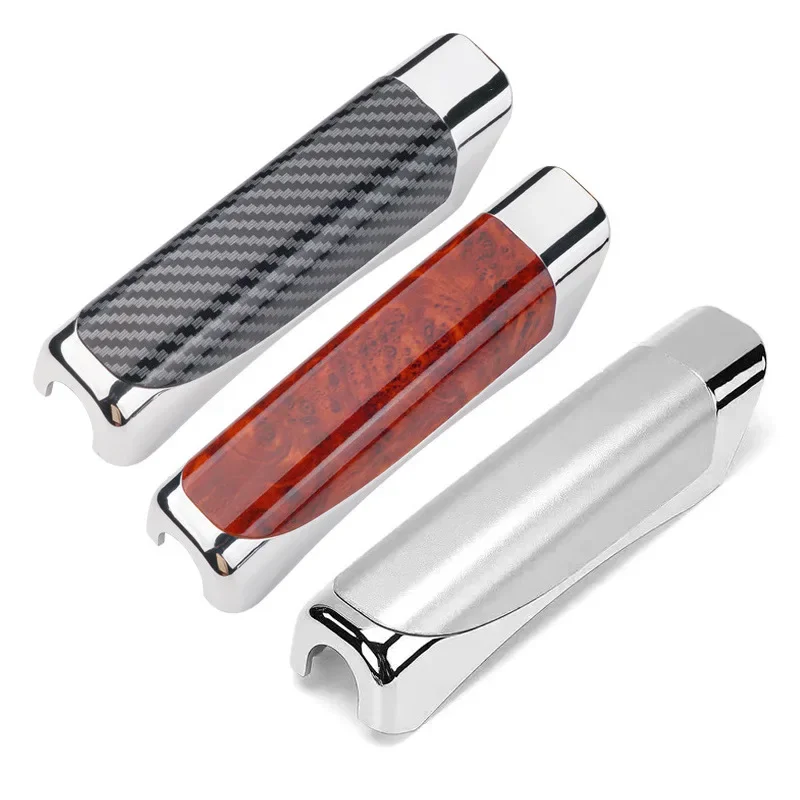 Universal Car Handbrake Protect Cover Car Styling Wood Carbon Fiber Decor handbrake sleeve ABS Smooth SUV Interior Accessory
