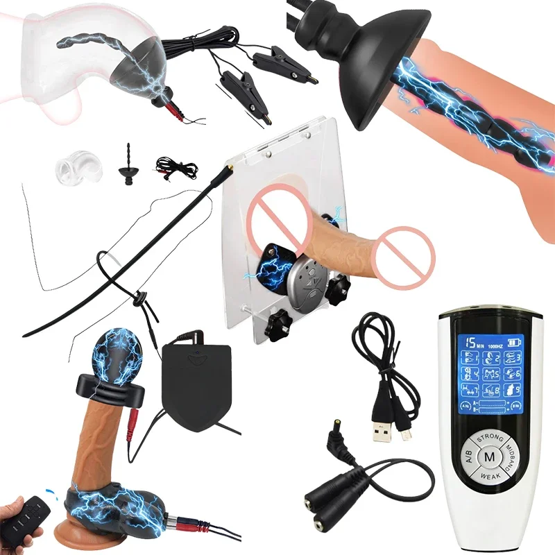 Electro Sex Toys Electric Sex Toys Electroshock Accessorry SM Electro Anal Plug Nipple Clamp Cock Ring Penis Sex Hebbedingetjes Seks Product Estim Power box Toy
