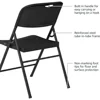 Folding Plastic Chair with 350-Pound Capacity - Black, 6-Pack, Dining Room Chairs 3