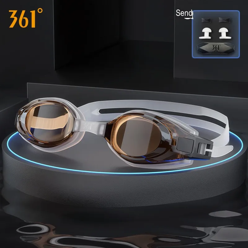 361°Myopia Men Women Professional Waterproof Adjustable Silicone Swim Glasses Anti Fog UV Protection Surfing EyeWear Goggles 361 large frame men women kids swimming goggles hd waterproof anti fog uv protection adult swim glasses silicone swim eyewear