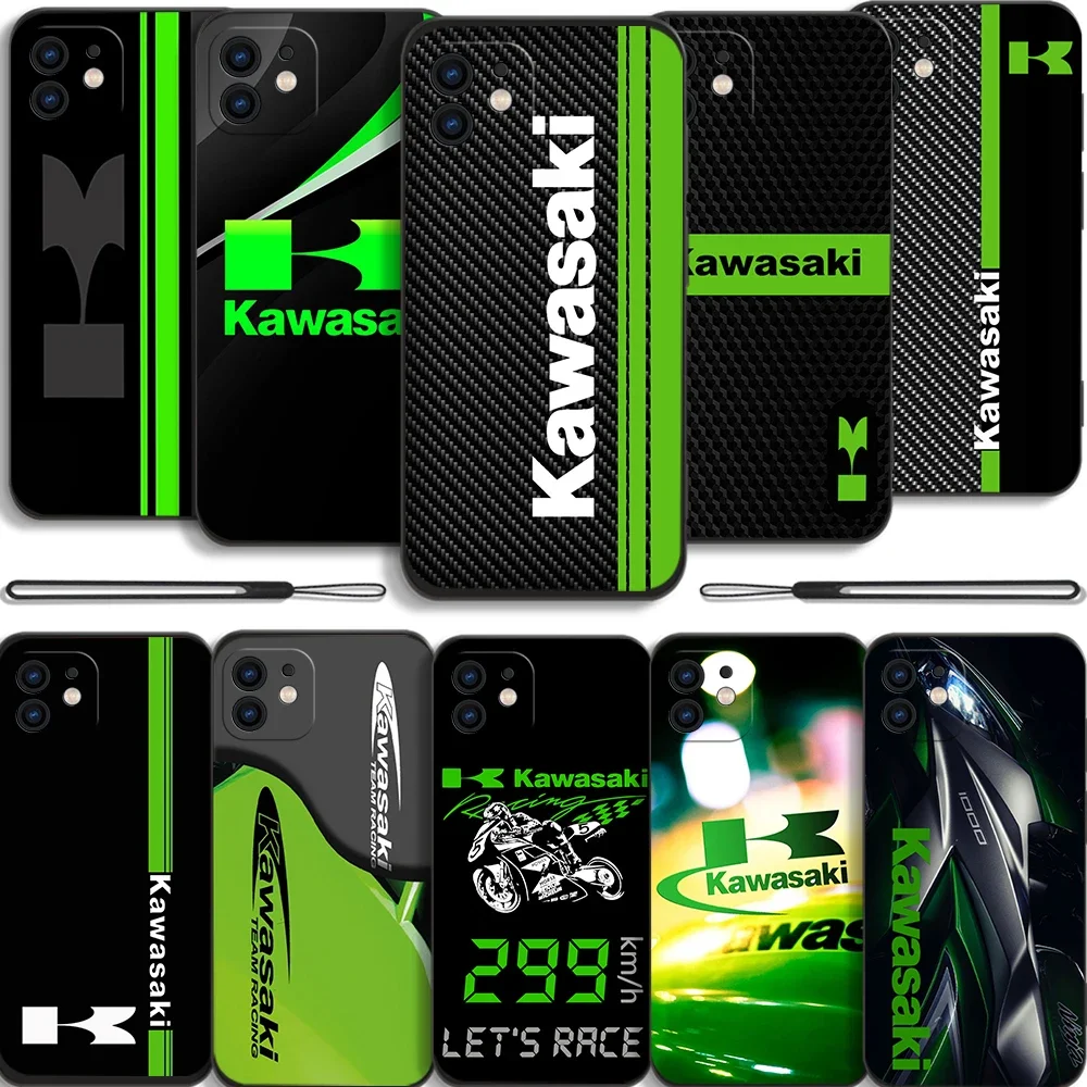 

K-Kawasaki Racing Phone Case For Samsung A53 A50 A12 A52 A52S A51 A72 A71 A73 A81 A91 A32 A22 A20 A30 A21S 4G 5G with Hand Strap