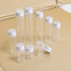 5ml 8ml 10ml 12ml 20ml 25ml 30ml Tiny Transparent Glass Bottles with Silver Aluminium Screw Cap Cute Jar Vials DIY Craft 100pcs 2