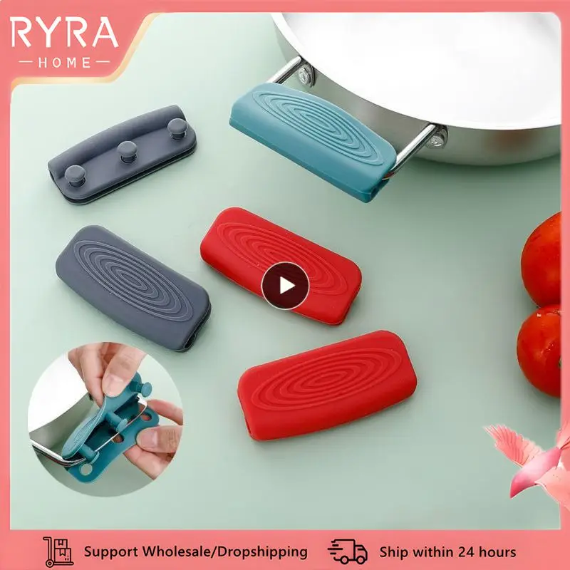 

2-8Pcs Silicone Pan Handle Cover Heat Insulation Handle Holder Grip Sleeve Non-slip Steamer Pot Ear Clip Kitchen Cooking Gadgets