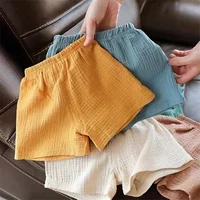 Baby Cotton Linen Shorts Summer New Children's Five-point Pants Boys Girls Thin Breathable Short Pants Girls Boy Clothing 2
