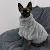 Pet Cat Sweater Home Fur Autumn and Winter Warm Solid Color Soft Arctic Velvet Skincare Suitable for Devonshire Cats, Hairless C 2