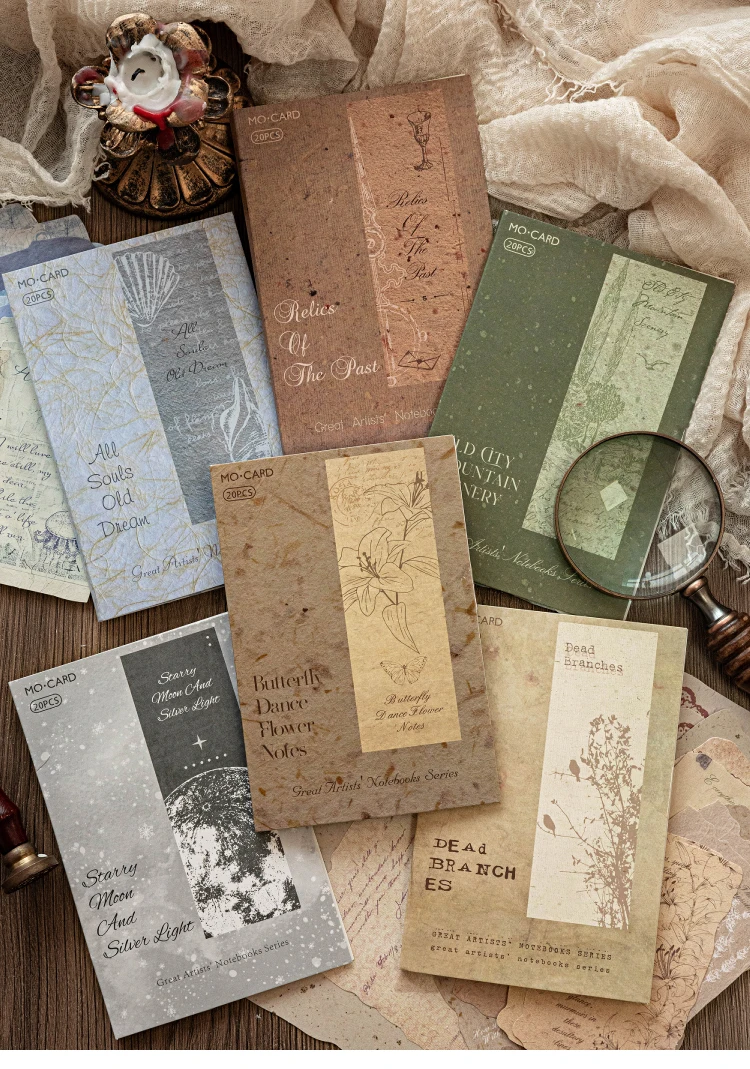 20 Stück Vintage-Etikettenpapier mit mehreren Materialien, dekoratives Tagebuch, Album, Scrapbooking, DIY, handgefertigtes Hintergrundpapier – Detail 1
