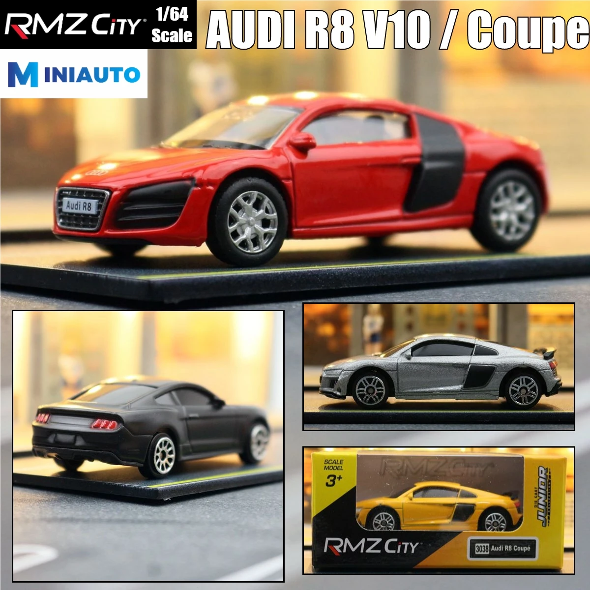 1/64 Audi R8 Coupe V10, 1:64 Diecast Super Sport Toy Car
