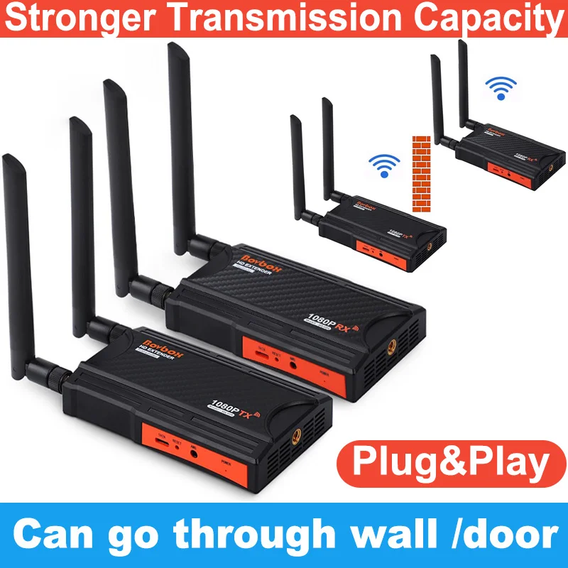 200M Wireless HDMI Extender Video Receiver Go Through Wall TV One TX To 2 3 4 Camera PC To TV Projector