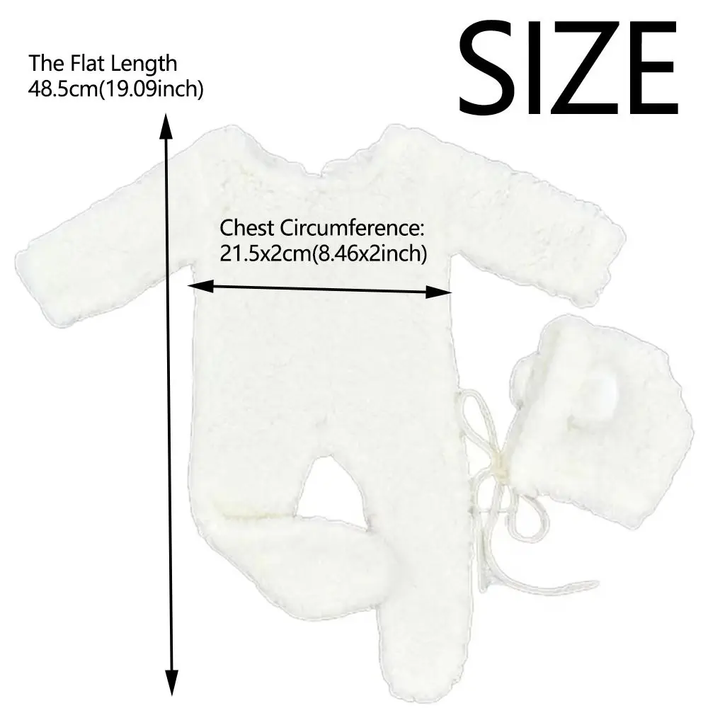 Creative Newborn Photography Props Bear Design Soft Knit Newborn Photoshoot Outfit Bear Ear Hat Footed Romper