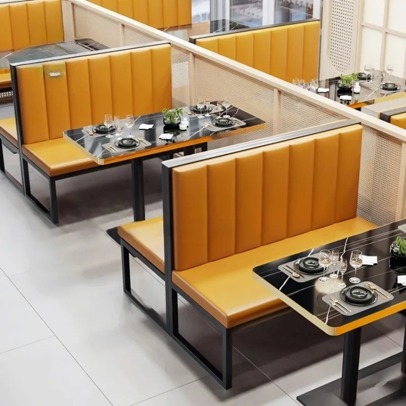 Luxury Hotel Chinese square Coffee Tea Shop Marble Commercial Cafe Restaurant Furniture Booth Seating Table Chair Set