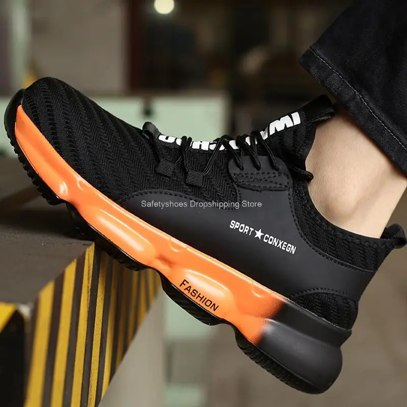 

New Breathable Lightweight Work Shoes Comfortable Soft Safety Shoes European Standard Safety Shoes Sport Safety Steel-Toed Shoes