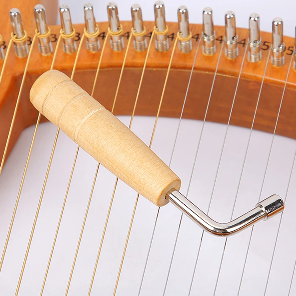 Musical Instruments Accessories Lyre Harp Tuning Wrench Tuner Lever Wooden Handle L-shape Square