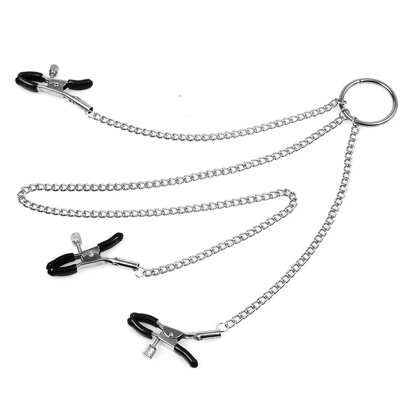 Stainless Steel Metal Chain Nipple Milk Clips Breast Clip Sex Slaves Nipple Clamps Sex Toys Butterfly Style For Couples