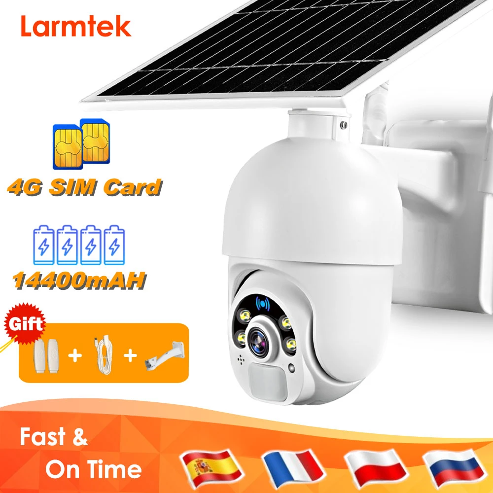 4g Sim Card Wifi 1080p Solar Panel Camera Outdoor Security Protection