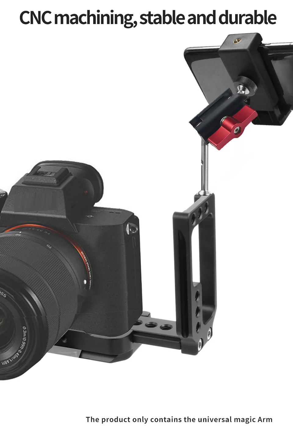 360 Tripod Magic Arm Mount Adapter Dual Ballhead 1/4"Screw Articulating Connecto