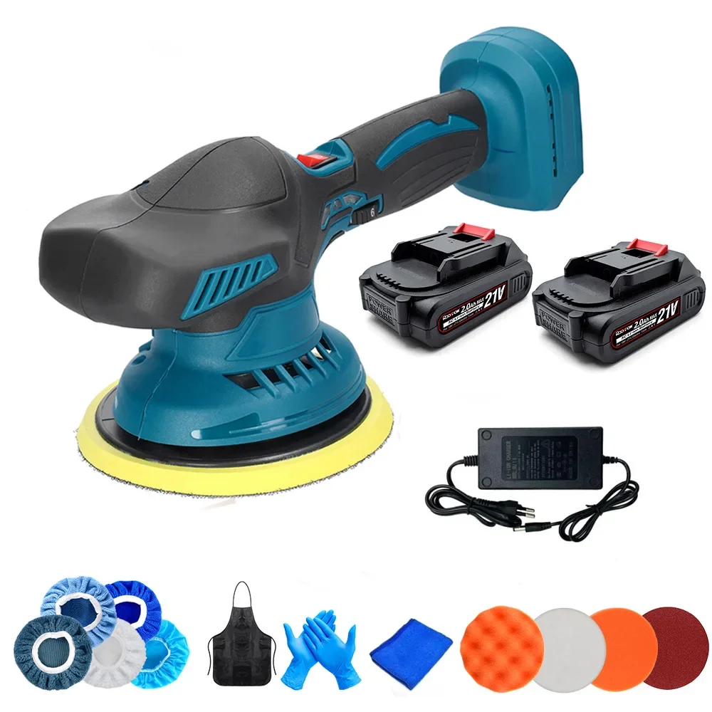 6 Gears Electric Cordless Car Polisher Auto Polishing Cleaning Metal Waxing Wood Sanding Rust Removal Tool For Makita Battery