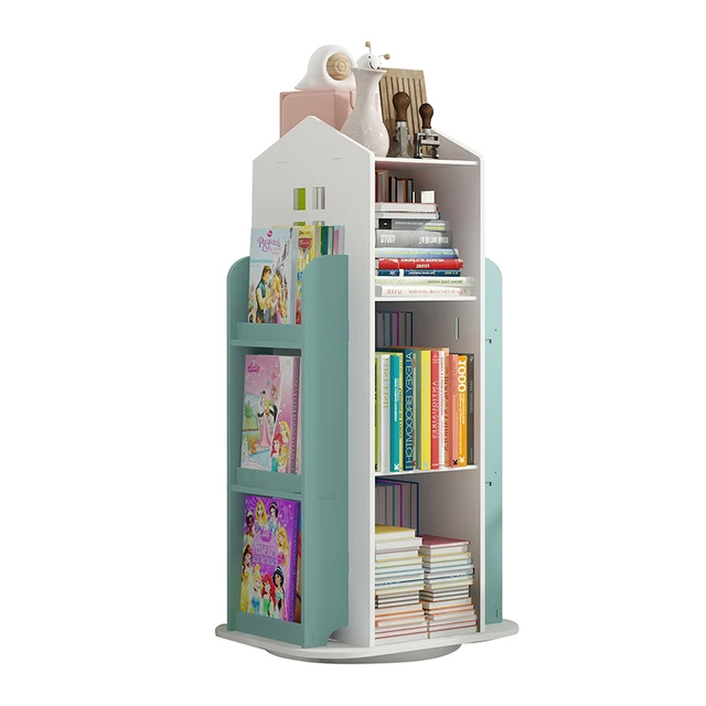 Estantería giratoria de 360 ° para niños, estante de libros de dibujos  animados, estantería Simple para el hogar, muebles - AliExpress