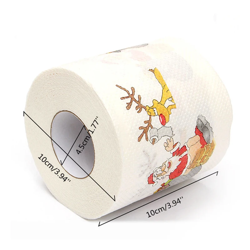 1/2PCS Christmas Print Napkins Home Tool Santa Claus Bath Toilet Roll Paper Christmas Supplies Xmas Decor Tissue Cute High