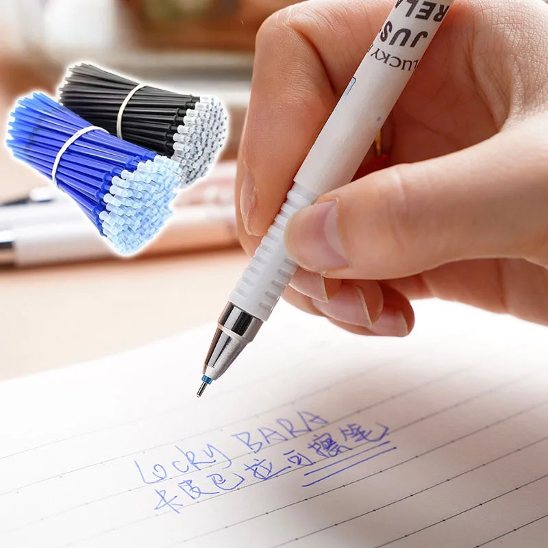 14pcs/set Cute Brown Bear Erasable Gel Pens Fine Tip - 0.5mm, Blue/Black Erasable Ink Pen Refills Rods Washable Handle Supplies 6