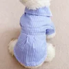 Camisetas a rayas con lazo, ropa para perros pequeños y delgados, ropa de verano azul