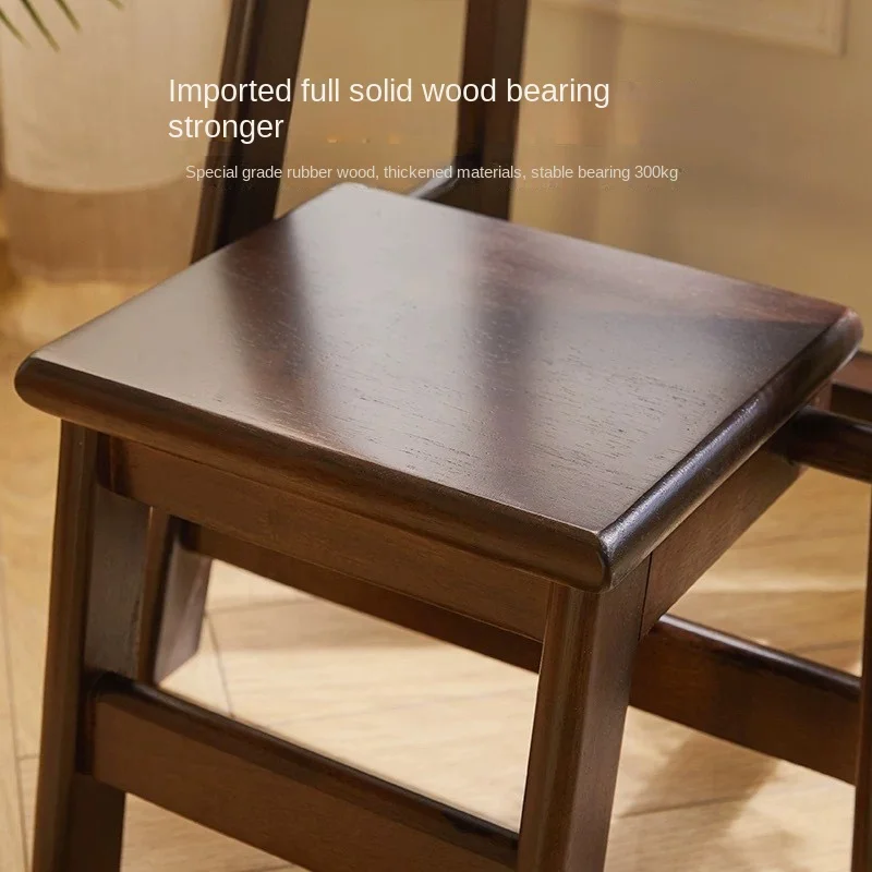 Realife Solid Wood Foldable Ladder Stool Household Climbing Stool Dual-use Ladder Wooden High Foot Shoe Changing
