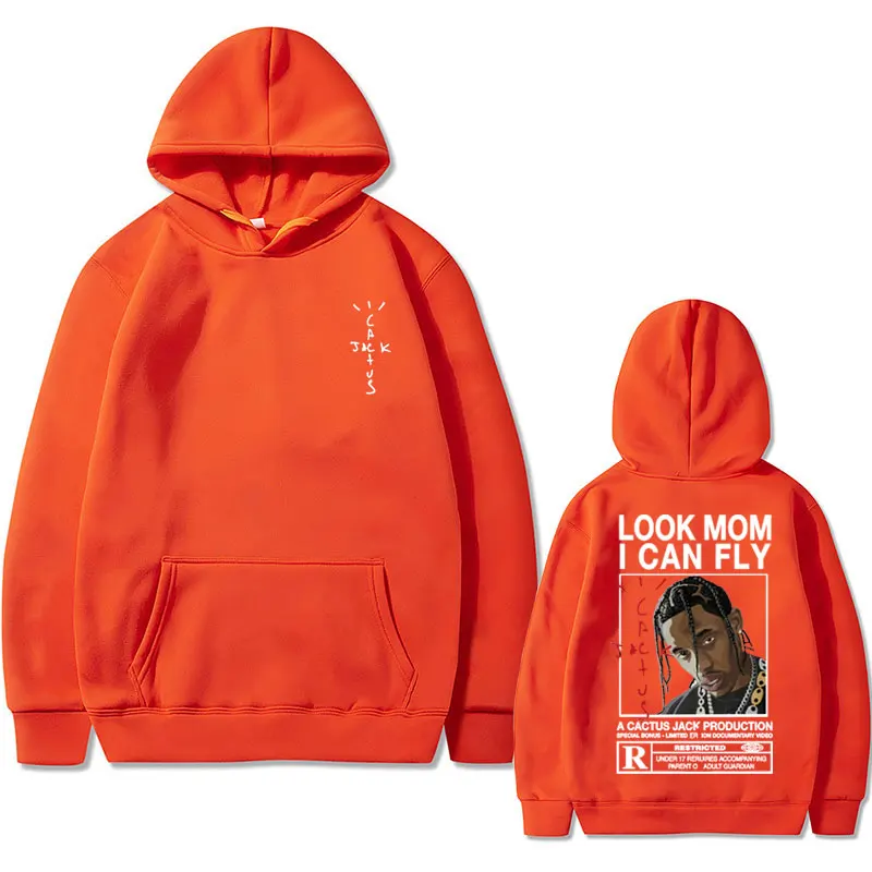 Cactus Jack Graphic Hoodie Men's Streetwear Awesome Look Mom I Can Fly Print Sweatshirt Men Women's Hip Hop Oversized Hoodies