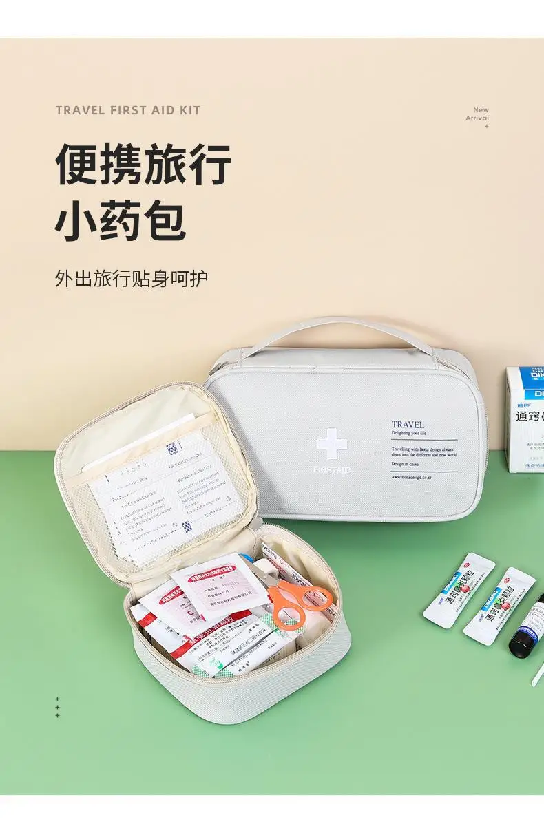 Sac Organisateur De Médicaments En Toile - Pochette Portable Pour Trousse De Secours, Pilules - Pour Sac à Main, Voyage, Maison - Cadeau Pratique