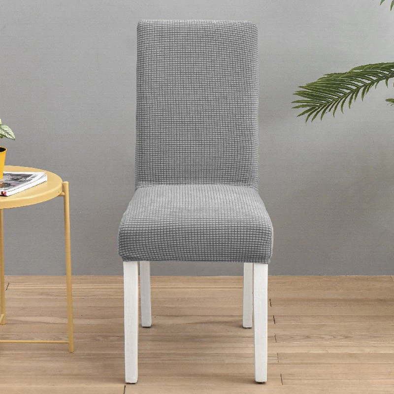 Chair Protector Restaurant High Chair Cover Solid Color Jacquard