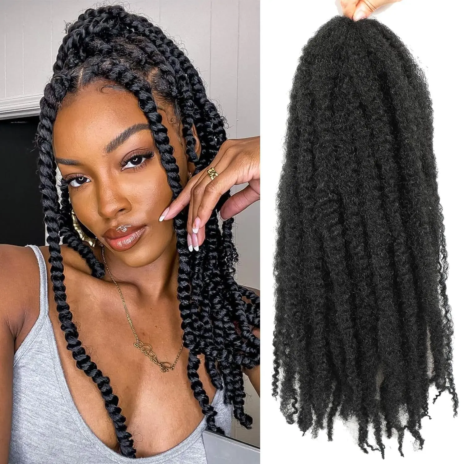 Synthetic Goddess Box Braids Crochet Curly 14Inch Boho Box Braids Crochet  Hair Bohemian Bob Box Braid Hair Extension for Women