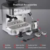 Espresso Machine 20 Bar, Semi Automatic Espresso Maker with Grinder, Stainless Steel, Latte 6