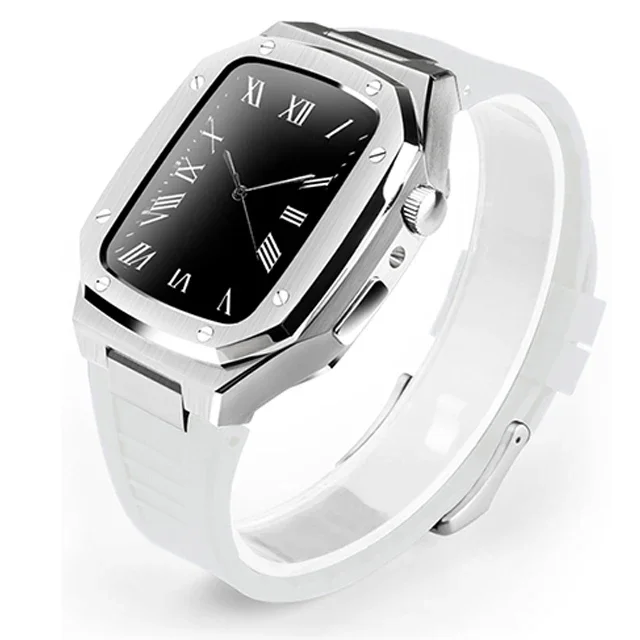 Luxury Stainless Steel Apple Watch Band with Metal Bezel Case