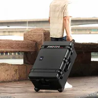 Multifunctional Waterproof Tool Storage Boxes Outdoor Portable Instrument Equipment Safety Box Pull Rod Hardware Tools Organizer 2