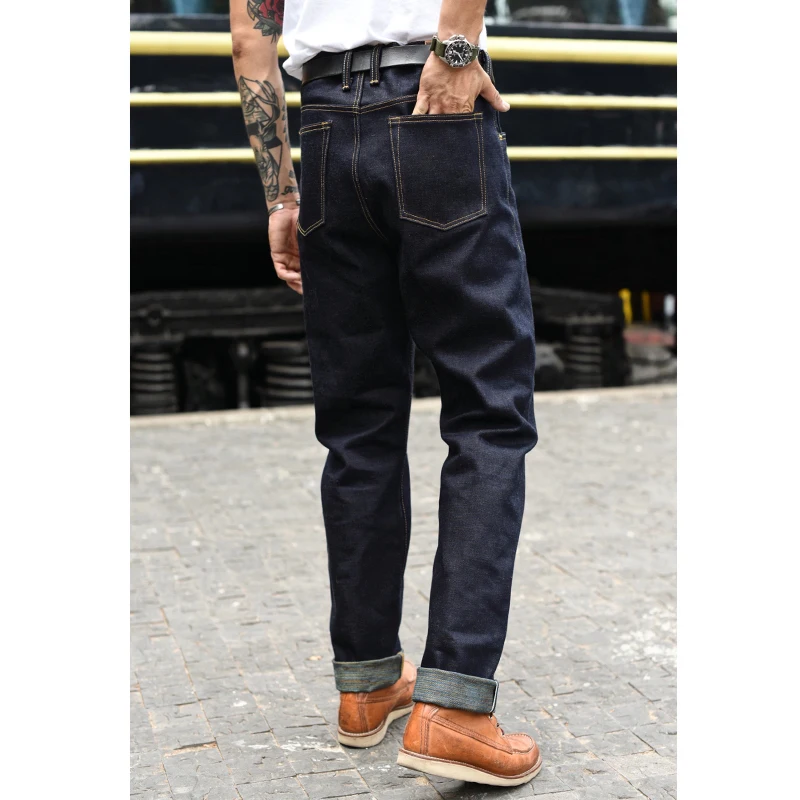 Saucezhan 311XX-Z1 Rainbow Denim Jeans for Men Selvedge Denim  Mens Jeans 21 Oz Fly High Rise Straight Legs Slightly Slim 3