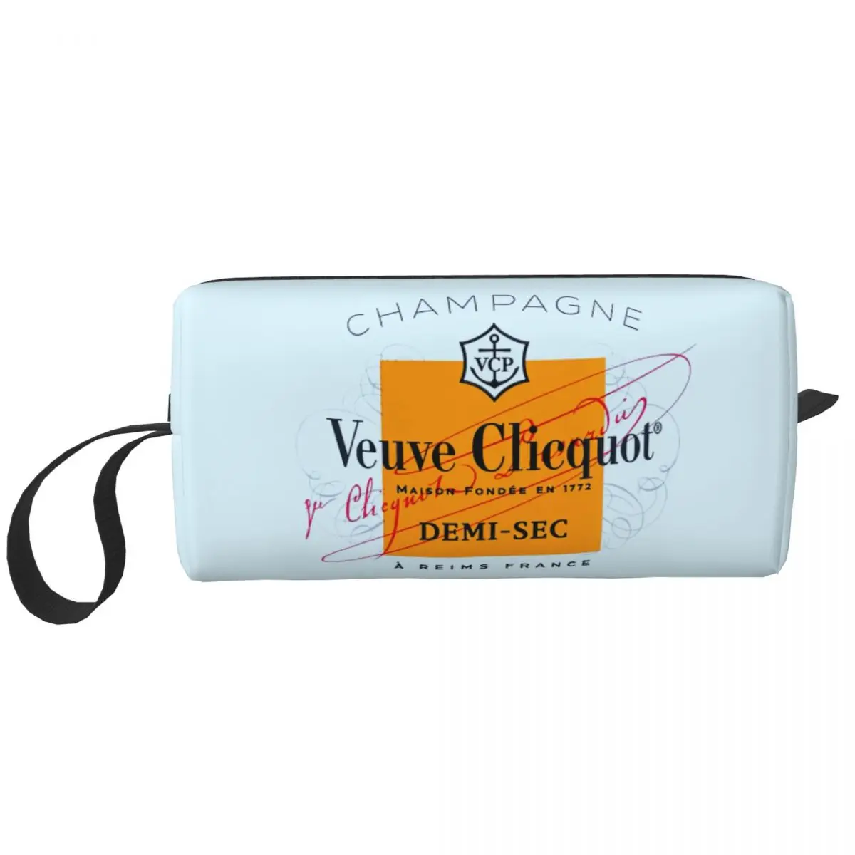 Luxury Clicquot Champagne Cosmetic Bag Women Kawaii Big Capacity Veuves Makeup Case Beauty Storage Borse Da Toilette