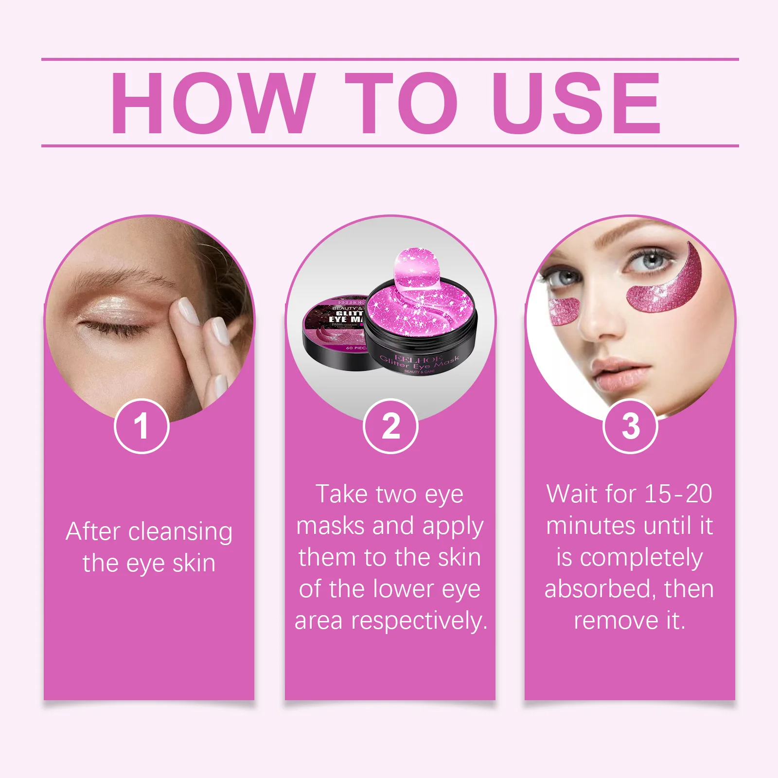 Collagen Eye Mask EELHOE Eye Patches Korean Skin Lifting Firming Dark Circles Remove Puffiness Hyaluronic Acid Eye Repair Serum