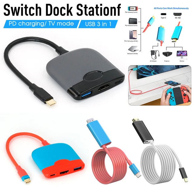 For Nintendo Switch USB Type C To 4K HDMI-compatible Conversion Adapter  Cable for TV Mobile Computer HD Projection Converter - AliExpress