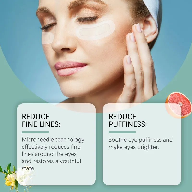 Dissolving Microneedle Eye Patches Remove Eye Bag Puffiness Dark Circles Fat Granules Anti-aging Brightening Youthful Skin